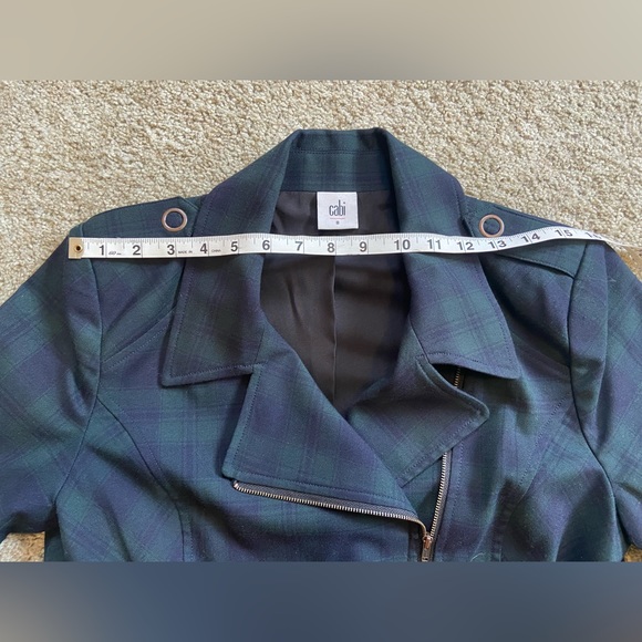 CAbi | Green Blue Tartan Moto Jacket - Picture 15 of 15